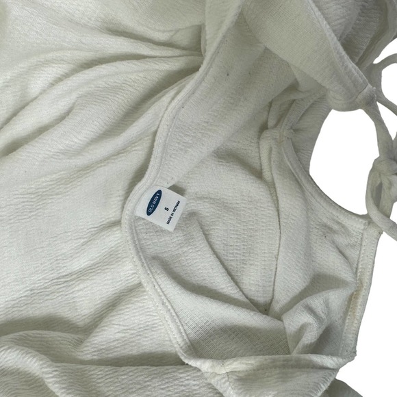 Old Navy Linen White Flowy Shirt Blouse Size L Beach Cover Up Top - Picture 10 of 10